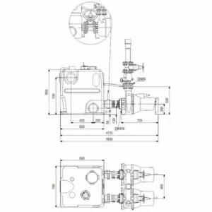 GRUNDFOS Hebeanlage Multilift MD1.80.80.75.4.51D/450.SL 3x400V 7,5kW 6