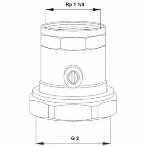 GRUNDFOS Kugelventile G 2″ X Rp 1 1/4″, Mit Überwurfmutter, Mess., GRUNDFOS # 505539 6