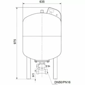 GRUNDFOS Zubehör Für Druckerhöhungsanl. Membran-Druckkessel DT5-200 PN10 DN50 6