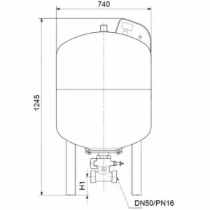 GRUNDFOS Zubehör Für Druckerhöhungsanl. Membran-Druckkessel DT5-400 PN10 DN50 6