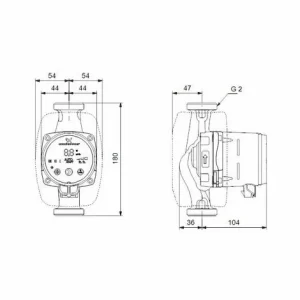 Umwälzpumpe ALPHA2 32-80 180 1x230V 50Hz 6H – GRUNDFOS 6